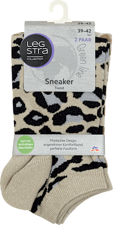 Sneaker Socken Damen Leo, Gr. 39-42 (2 Paar) Legstra