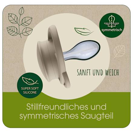 Schnuller green My Butterfly Silikon, grau/braun, Gr. 2, 5-18 Monate Nip