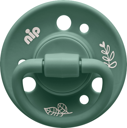 Schnuller Cherry Green Latex, beige/dunkelgrün, Gr.2, ab 6 Monate Nip