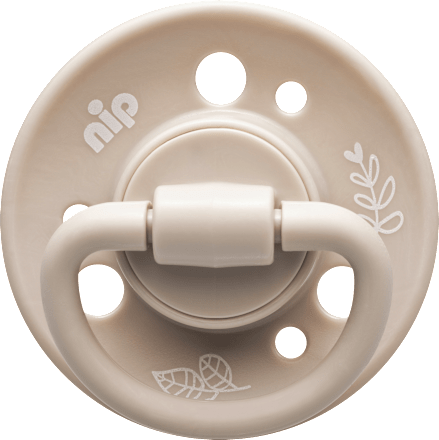 Schnuller Cherry Green Latex, beige/dunkelgrün, Gr.2, ab 6 Monate Nip