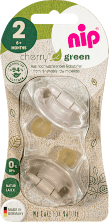Schnuller Cherry Green Latex, braun/beige, Gr. 2, ab 6 Monate Nip