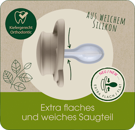 Schnuller green My Butterfly Silikon, blau, Gr. 2, 5-18 Monate Nip