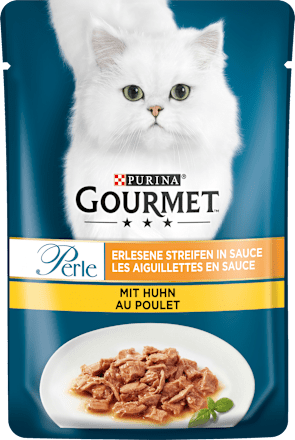 Nassfutter Katze mit Huhn, Perle - erlesene Streifen in Sauce Purina Gourmet