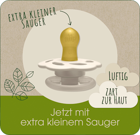 Schnuller Cherry Green Latex, grau/braun, 0-2 Monate Nip