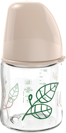 Babyflasche aus Glas cherry green, beige, von Geburt an, 120ml Nip
