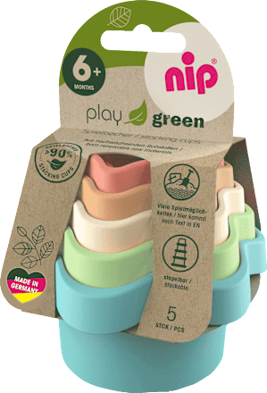 Stapelbecher Set play green bunt 5tlg Nip