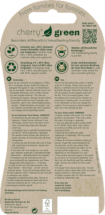 Schnuller Cherry Green Latex, beige/dunkelgrün, Gr.2, ab 6 Monate Nip