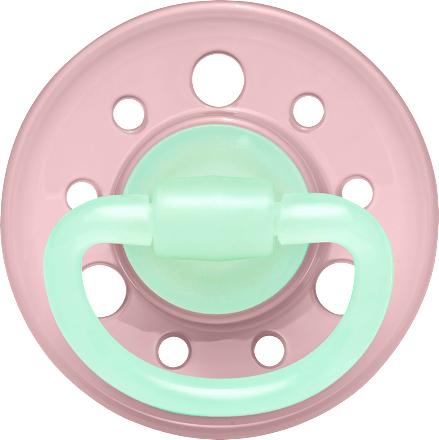 Schnuller Cherry Night Latex, rosa/türkis, Gr.2, ab 6 Monate Nip
