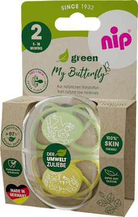 Schnuller green My Butterfly Silikon, grün, Gr. 2, 5-18 Monate Nip