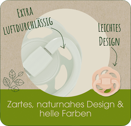 Schnuller Cherry Green Latex, grau/braun, 0-2 Monate Nip