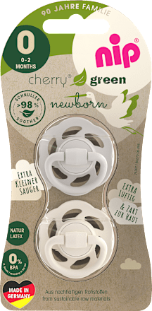 Schnuller Cherry Green Latex, grau/braun, 0-2 Monate Nip