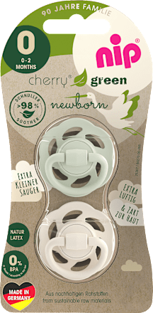 Schnuller Cherry Green Latex, grün/braun, 0-2 Monate Nip