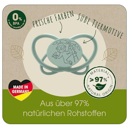 Schnuller green My Butterfly Silikon, grau/braun, Gr. 2, 5-18 Monate Nip