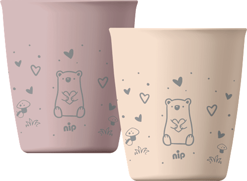 Trinkbecher lila/creme Nip