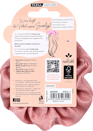 gumička do vlasů Scurly látková PARSA BEAUTY