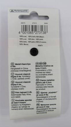 Щипки за коса, метални ebelin