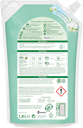 Vollwaschmittel flüssig für alle Textilien  Frosch