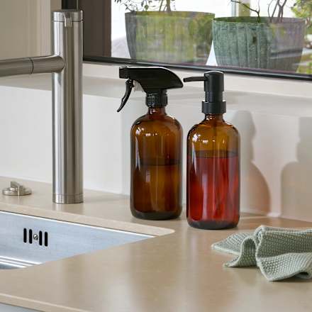 Seifenspender aus Glas, braun (500ml) keine Marke