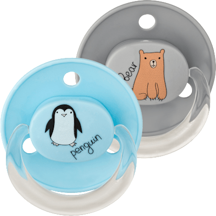 Suzete rotunde cu inel decorate multicolore Baby-Nova