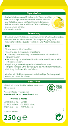Hygienereiniger Waschmaschine Citrus Frosch