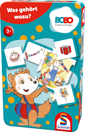 Kinderspiel Bobo Siebenschläfer, Was gehört wozu? Schmidt Spiele