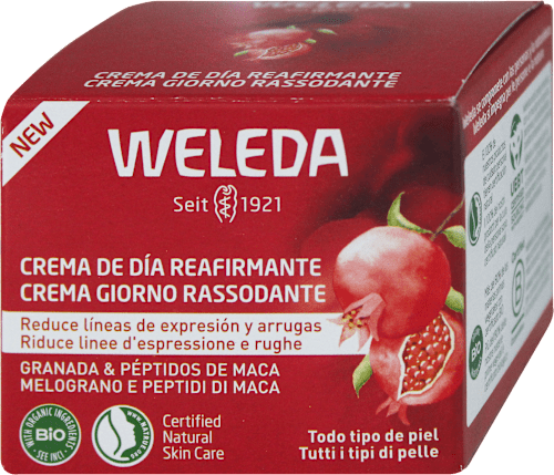 Crema giorno rassodante al melograno e peptidi di maca WELEDA