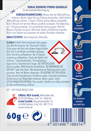 Rohrreiniger Power-Granulat rorax