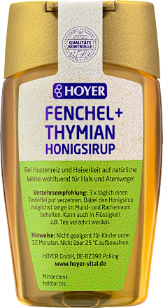 Fenchel + Thymian Honigsirup HOYER