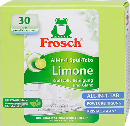 Mosogatógép tabletta, All-in-1, zöldcitrom Frosch