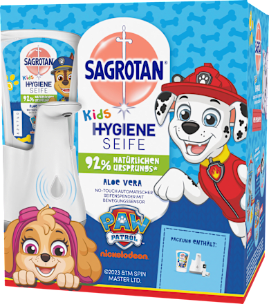 Seifenspender No Touch Kids + Nachfüllpack Aloe Vera Sagrotan