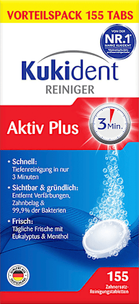 Gebissreiniger Tabs aktiv Plus, Vorteilspack Kukident