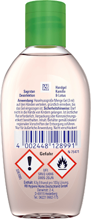 Handdesinfektionsgel Kamille & Lotus, Reisegröße Sagrotan