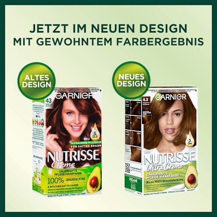 Nutrisse Creme dauerhafte Pflege-Haarfarbe - Nr. 43 Cappuccino Goldbraun GARNIER NUTRISSE