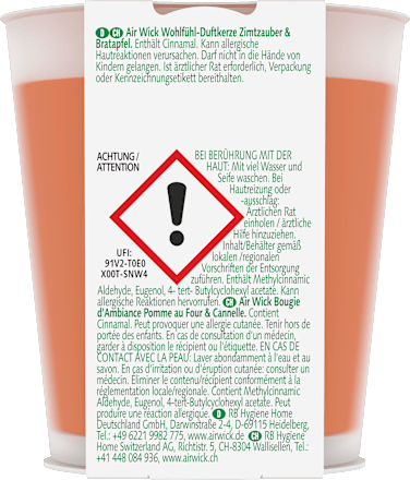 Duftkerze mit Glas Zimtzauber & Bratapfel 105g AirWick
