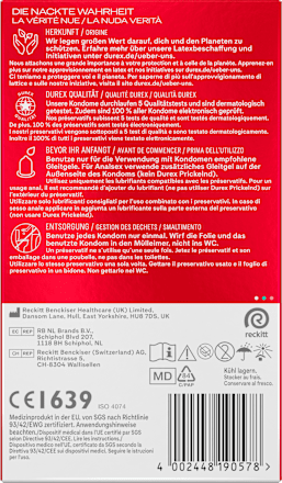 Kondome Gefühlsecht Slim Fit, Breite 52,5 mm Durex