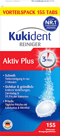 Gebissreiniger Tabs aktiv Plus, Vorteilspack Kukident