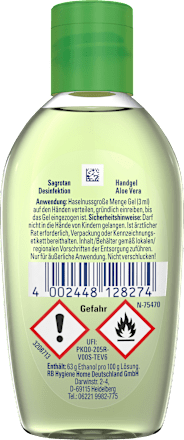 Handdesinfektionsgel Aloe Vera, Reisegröße Sagrotan