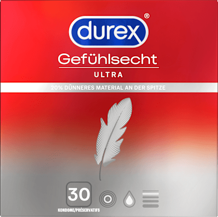 Kondome Gefühlsecht Ultra, Breite 52mm Durex