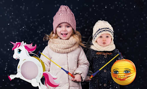 Laternenstab, elektrisch, rot-blau-gelb Dekorieren & Einrichten