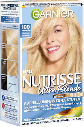 Haarfarbe 100 Sommer-Blond, Extra Helles Naturblond GARNIER NUTRISSE