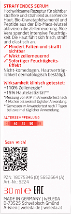 Serum za lice - organsko ulje nara i peptidi organskog korena make  WELEDA