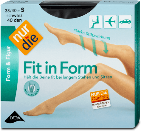 Form & Figur Fit in Form Strumpfhose schwarz 40 DEN, Gr. 38/40 nur die