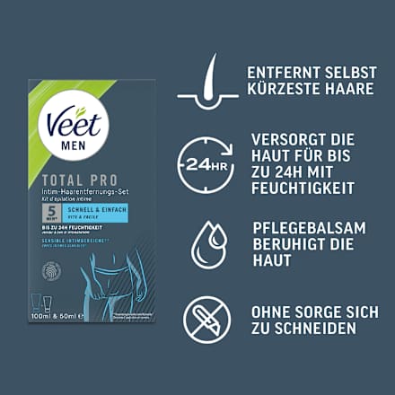 Haarentfernungsset Intimbereich (Creme + Pflegebalsam) Veet MEN