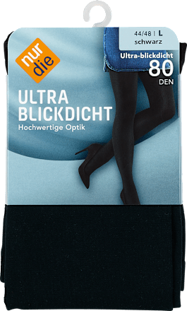 Ultra Blickdicht Strumpfhose schwarz 80 DEN, Gr. 44/48 nur die