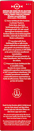 Kondome Gefühlsecht Slim Fit, Breite 52,5 mm Durex