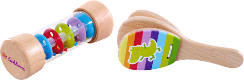 Musik Set Kastagnette und Regenmacher 2tlg Eichhorn