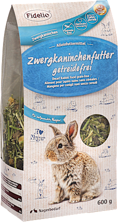 Nagerfutter für Zwergkaninchen, getreidefrei FIDELIO