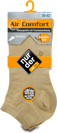Bambus Sneaker Socken Air Comfort beige, Gr. 39-42 (1 Paar) nur der