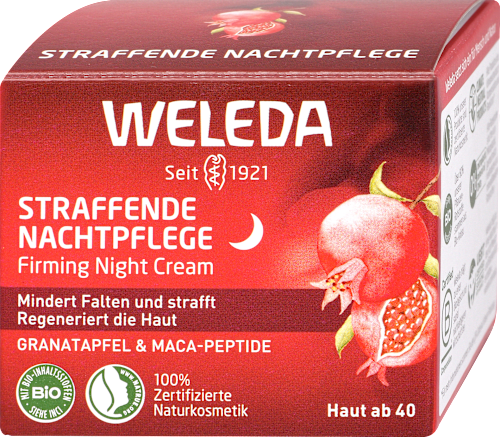 Učvrstitvena nočna krema z granatnim jabolkom in maca peptidi WELEDA