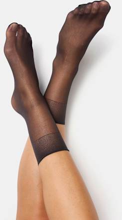 Trend & Style Söckchen Seidenfein schwarz 15 DEN (1 Paar) nur die